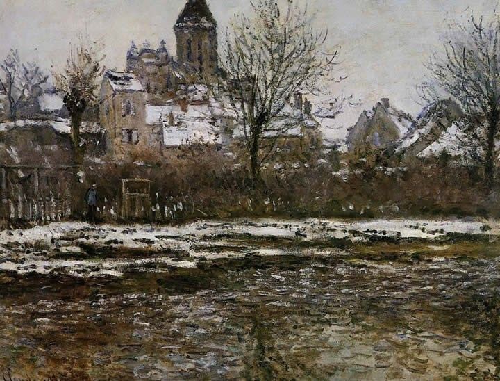 Claude Monet Church at Vetheuil Snow